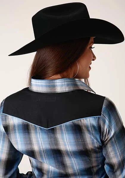 Roper 819 Fancy Applique (Blue) - Women's Western Shirt
