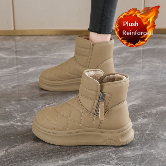 Women’s Casual Warm Fleece-Lined Snow Boots – Winter Anti-Slip Ankle Boots