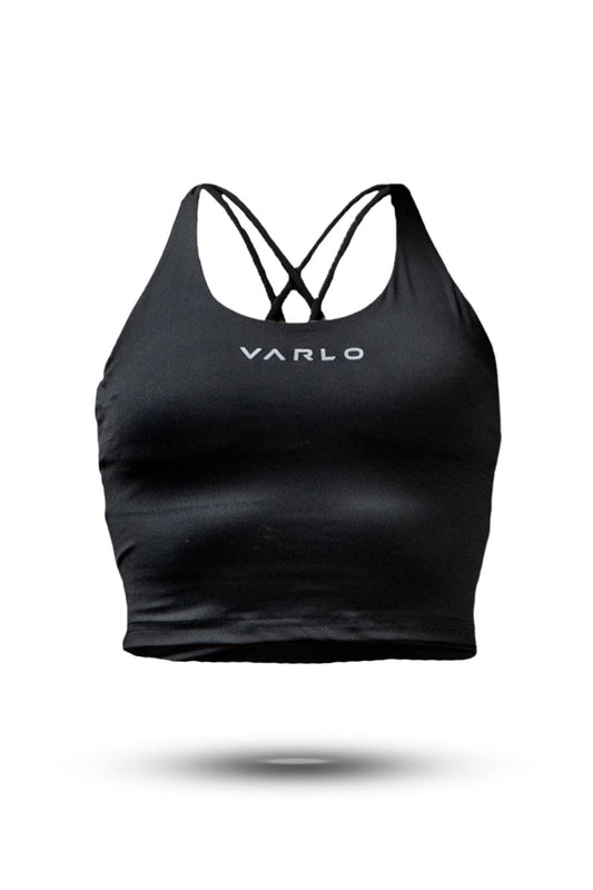 Women's SOHO Cross Back Crop Tank (Black)