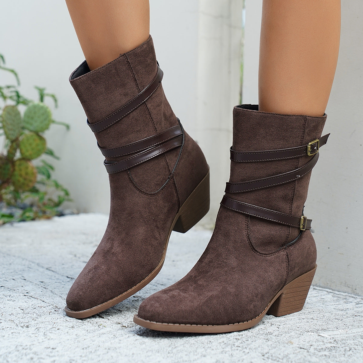 Women’s Low‑Cut Vintage Style Cotton Boots – Retro Ankle Booties